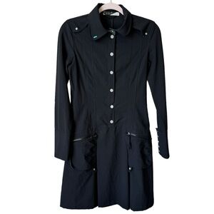 Skunkfunk Wool Button Front Drop Waist Long Sleeve Black Dress Women’s XSmall